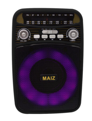 🔊 Bocina Bluetooth MAIZ YM-328 – 3" con Radio FM y Luces LED