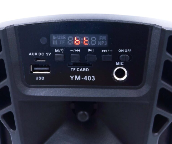 🔊 Bocina Bluetooth MAIZ YM-403 – 4" con Luces LED y Radio FM