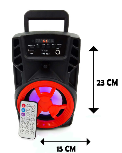 🔊 Bocina Bluetooth MAIZ YM-403 – 4" con Luces LED y Radio FM