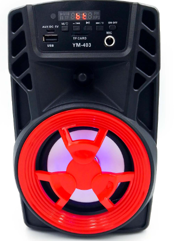 🔊 Bocina Bluetooth MAIZ YM-403 – 4" con Luces LED y Radio FM