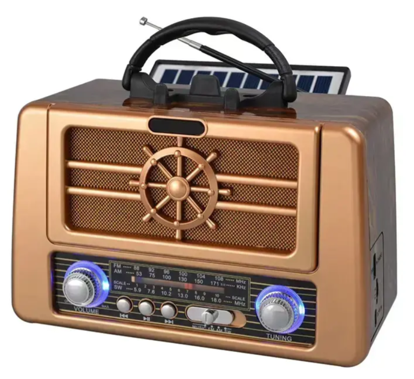 📻 Radio Retro Golon RX-BT8080S – AM/FM/SW con Bluetooth, Panel Solar y Estilo Vintage
