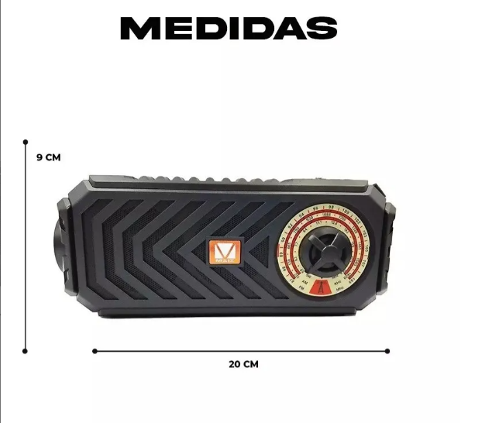 🔊 Bocina MAIZ YM-076 – Portátil con Radio AM/FM/SW, Bluetooth y Carga Solar