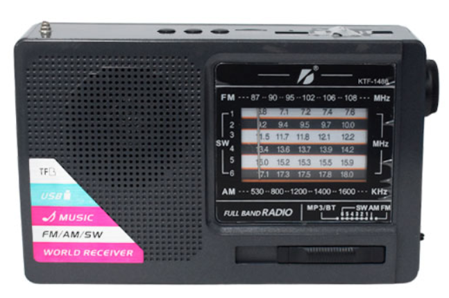 📻 Radio Portátil KTF-1488 – AM/FM/SW con Bluetooth, Panel Solar y Linterna LED
