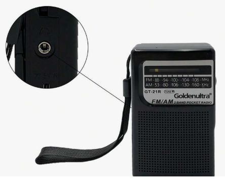 📻 Radio Portátil de Bolsillo Goldenultra GT-21R – AM/FM