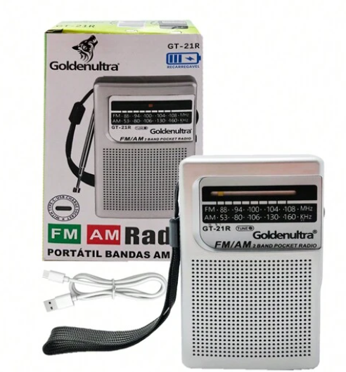 📻 Radio Portátil de Bolsillo Goldenultra GT-21R – AM/FM