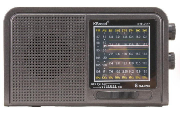 📻 Radio Portátil KTF-2157 – AM/FM con Bluetooth, Linterna y Panel Solar