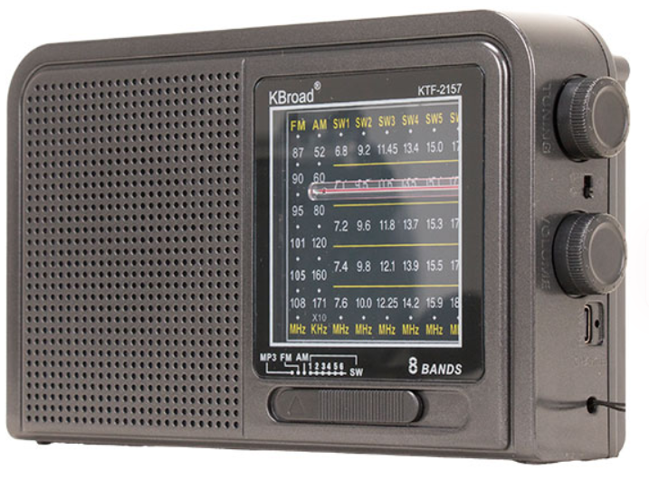 📻 Radio Portátil KTF-2157 – AM/FM con Bluetooth, Linterna y Panel Solar