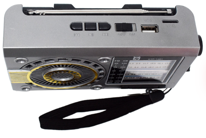 📻 Radio Portátil KTF-1481 – AM/FM/SW con Bluetooth, Linterna y Panel Solar