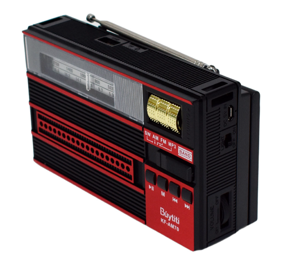 📻 Radio Portátil Buytiti KF-AM70 – AM/FM con Bluetooth, Linterna y Panel Solar