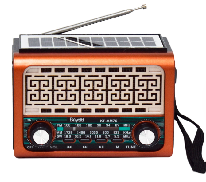 📻 Radio Portátil Buytiti KF-AM76 – AM/FM con Bluetooth y Panel Solar