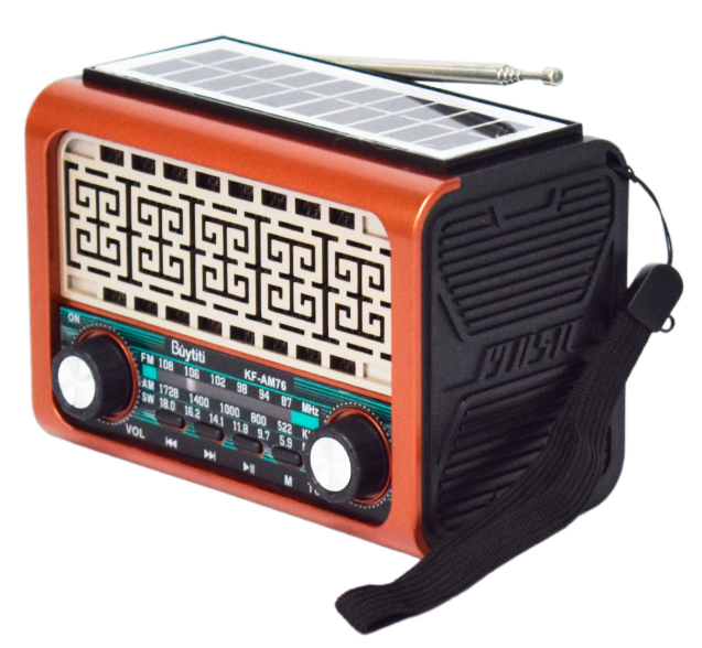 📻 Radio Portátil Buytiti KF-AM76 – AM/FM con Bluetooth y Panel Solar