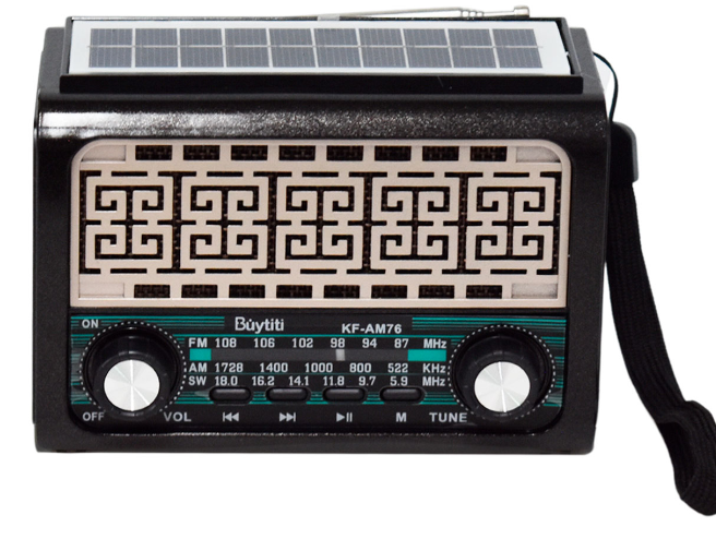 📻 Radio Portátil Buytiti KF-AM76 – AM/FM con Bluetooth y Panel Solar