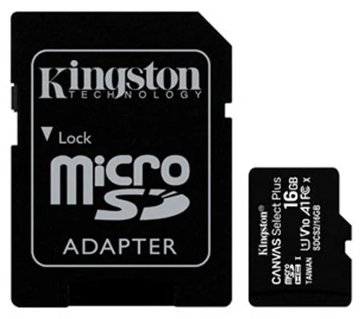 📦 Tarjeta de Memoria microSD Kingston Canvas Select SDCS/16GB – 16GB, Clase 10, UHS-I