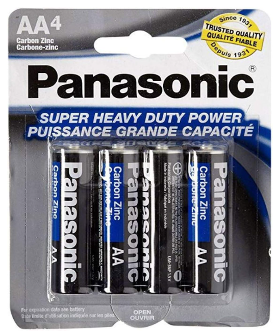 🔋 Pilas Panasonic AA (Doble A) – Paquete con 4
