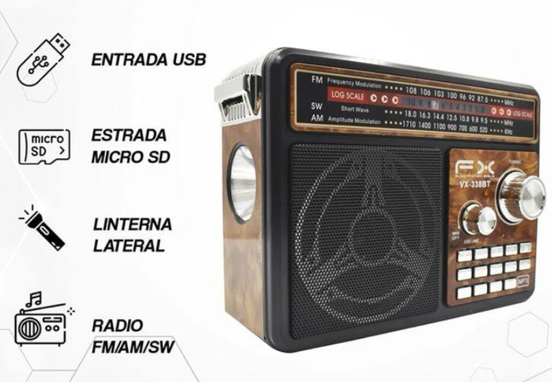 🧰 Radio Bluetooth FX VX-338BT (4")