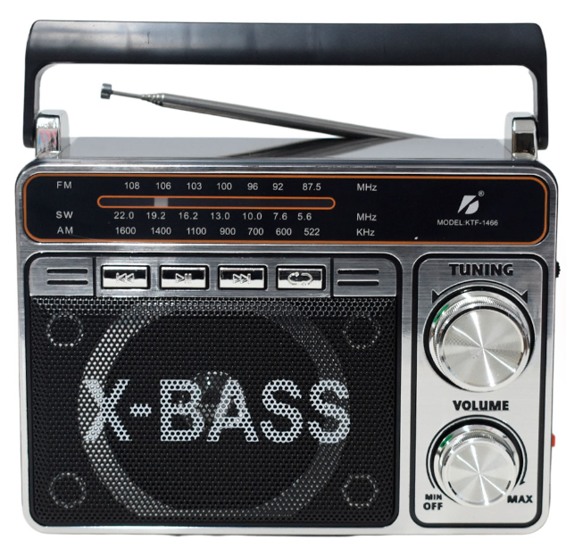 🧰 Radio Portátil KTF-1466 con Bluetooth y Linterna