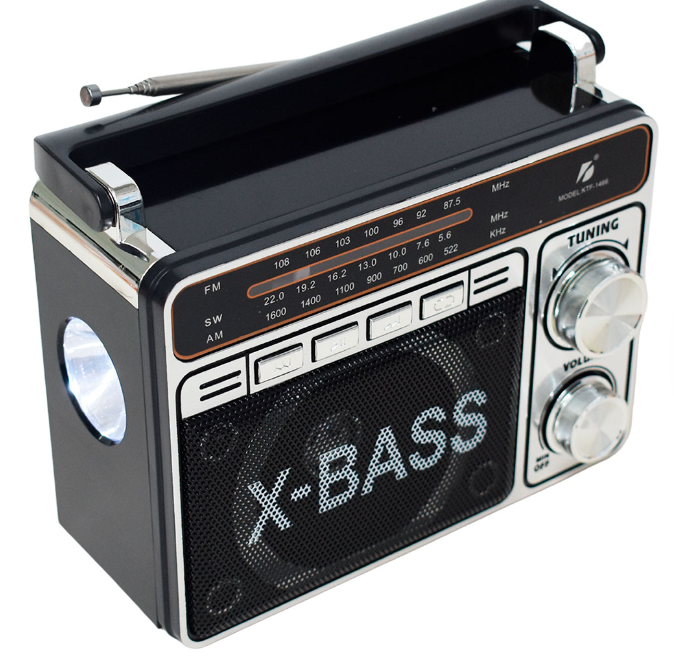 🧰 Radio Portátil KTF-1466 con Bluetooth y Linterna