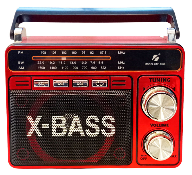 🧰 Radio Portátil KTF-1466 con Bluetooth y Linterna