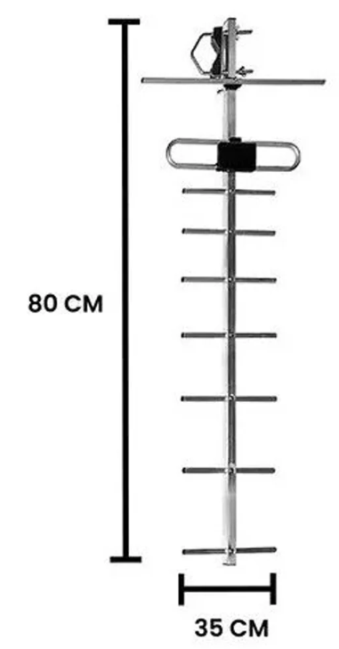 📡 Antena Aérea Exterior Link Bits EXHD02 – 12 Elementos, Alta Definición