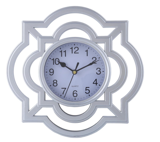 🕒Reloj de pared redondo con flechas plateado QUARTZ