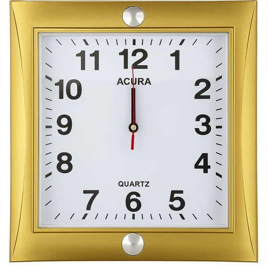 🕒Reloj de pared rectangular dorado QUARTZ