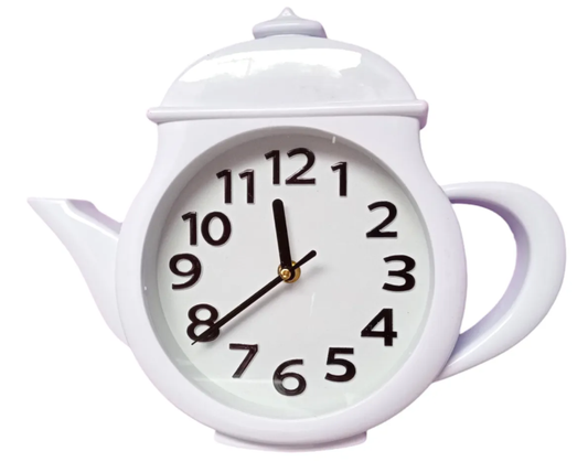 🕒Reloj de pared tetera blanca