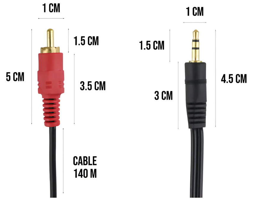 🔌Cable de Audio Auxiliar 3.5 mm a RCA (1 metro)