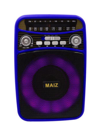 🔊 Bocina Bluetooth MAIZ YM-328 – 3" con Radio FM y Luces LED