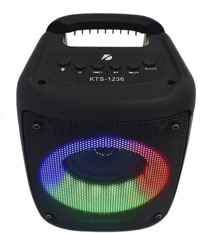 🔊 Bocina Bluetooth Buytiti KTS-1236 – 3" con Luces LED y Soporte para Celular