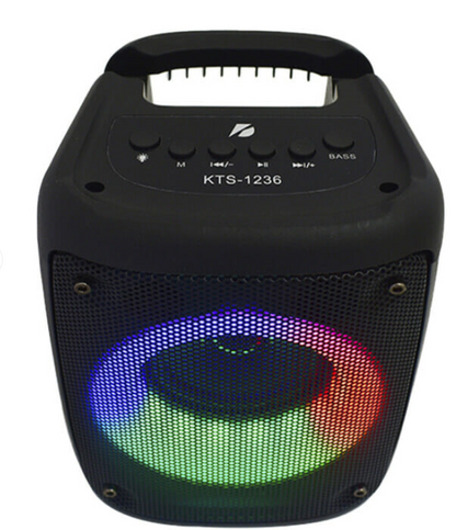 🔊 Bocina Bluetooth Buytiti KTS-1236 – 3" con Luces LED y Soporte para Celular