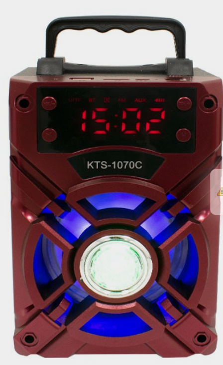 🔊 Bocina Bluetooth Buytiti KTS-1070C – 4" con Reloj Digital y Soporte para Celular