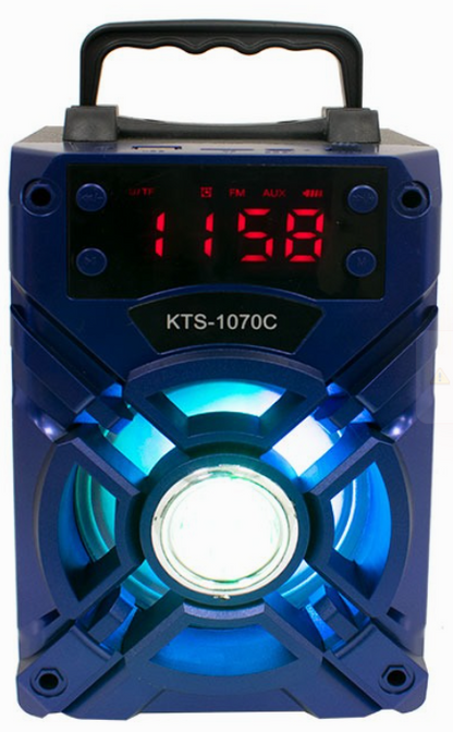 🔊 Bocina Bluetooth Buytiti KTS-1070C – 4" con Reloj Digital y Soporte para Celular