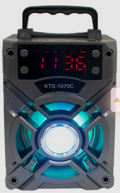 🔊 Bocina Bluetooth Buytiti KTS-1070C – 4" con Reloj Digital y Soporte para Celular