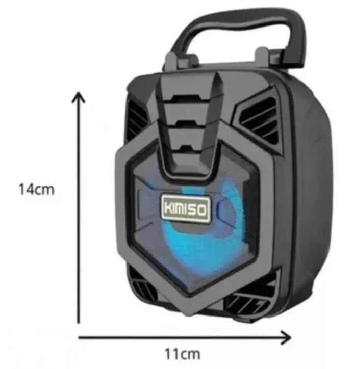 🔊 Bocina Bluetooth Kimiso KMS-1186 – 3" con Luces LED y Radio FM