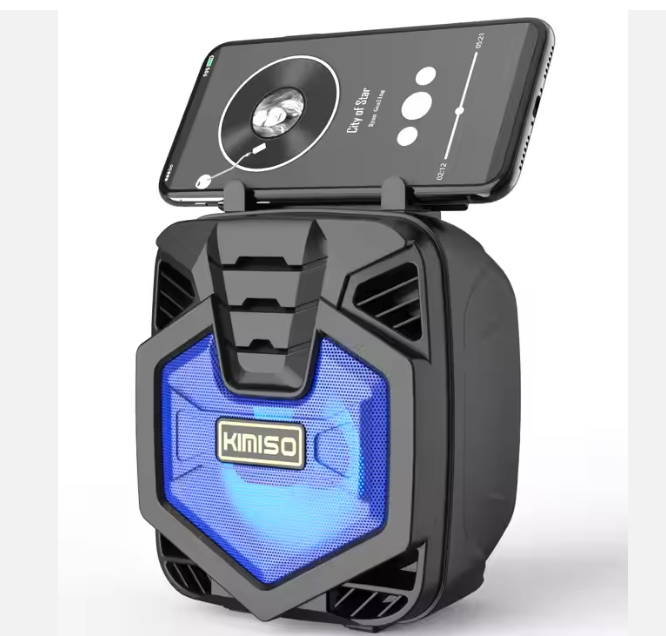 🔊 Bocina Bluetooth Kimiso KMS-1186 – 3" con Luces LED y Radio FM