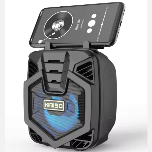 🔊 Bocina Bluetooth Kimiso KMS-1186 – 3" con Luces LED y Radio FM