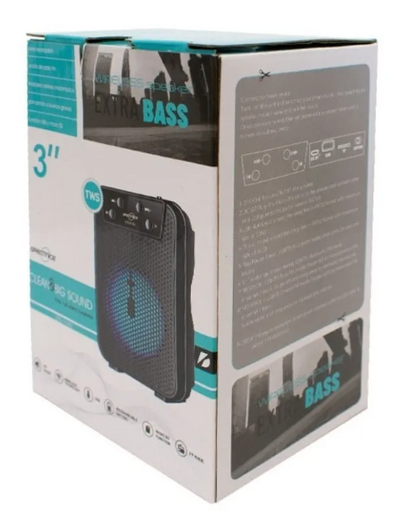 🔊 Bocina Bluetooth Greatnice GTS-1345 – 3" con Luces LED y Radio FM
