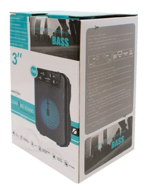 🔊 Bocina Bluetooth Greatnice GTS-1345 – 3" con Luces LED y Radio FM