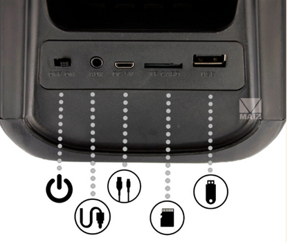 🔊 Bocina Bluetooth MAIZ YM-326 – 3" con Luces LED y Radio FM