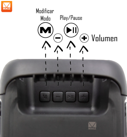 🔊 Bocina Bluetooth MAIZ YM-326 – 3" con Luces LED y Radio FM