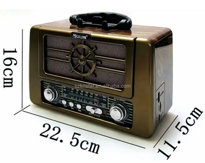 📻 Radio Retro Golon RX-BT8080S – AM/FM/SW con Bluetooth, Panel Solar y Estilo Vintage