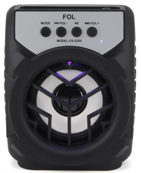 🔊 Bocina Bluetooth Portátil FOL FS-S305 – 3" con Iluminación RGB y Radio FM