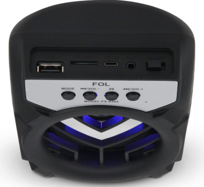🔊 Bocina Bluetooth Portátil FOL FS-S305 – 3" con Iluminación RGB y Radio FM