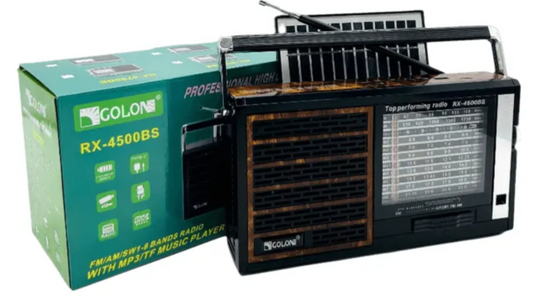 📻 Radio Retro GOLON RX-4500BS – 4" con Bluetooth, 10 Bandas, Solar y Batería Recargable