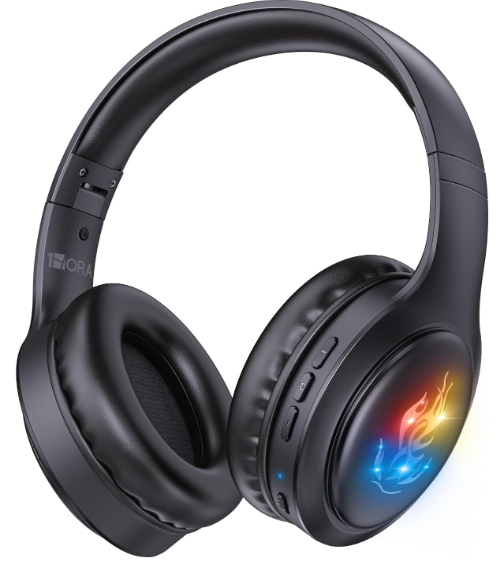 🎧 Audífonos Inalámbricos de Diadema 1HORA AUT-202 – Bluetooth 5.1, Luces LED RGB, Batería de 1000mAh