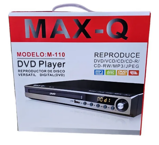 🎬 Reproductor de DVD MAX-Q M-110 – Multiregión con USB y Control Remoto