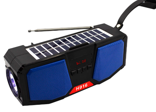 🔊 Bocina 3" H916 – Radio Multifunción con Bluetooth, Linterna y Carga Solar