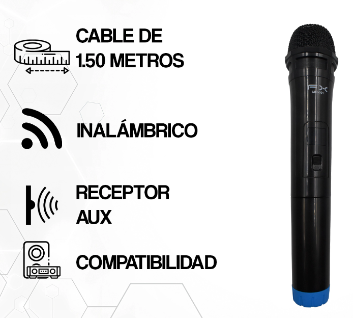 🎤 Micrófono Inalámbrico FX MIC-101 – Libertad de Movimiento y Conectividad Versátil