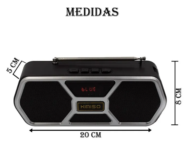 🔊 Bocina Kimiso 3" KM-510 – Portátil, Recargable, con Radio FM y Bluetooth