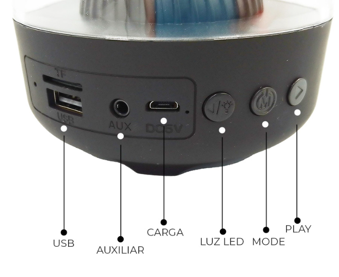 🔊 Bocina Bluetooth 3" YM-412 – Sonido Portátil con Iluminación LED